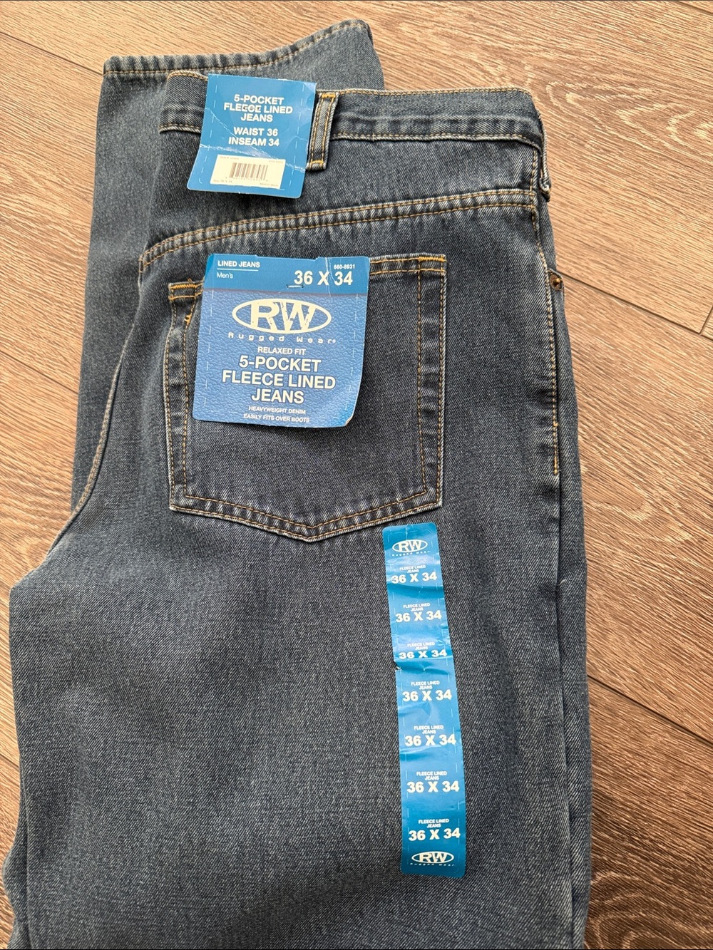 RW&CO. Men’s Relaxed 5-Pocket Jeans - Dark Blue
